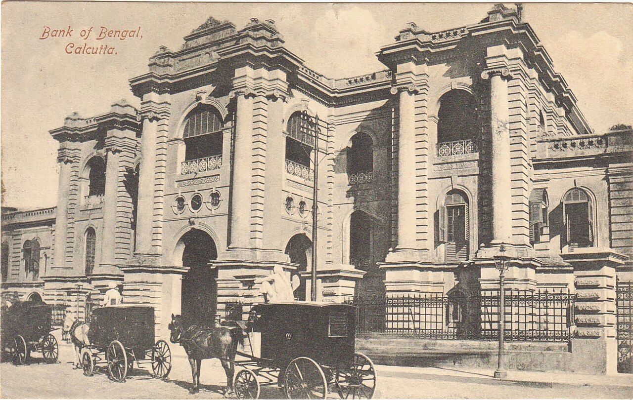 Photograph of the old Bank of Bengal building in Calcutta, 1900