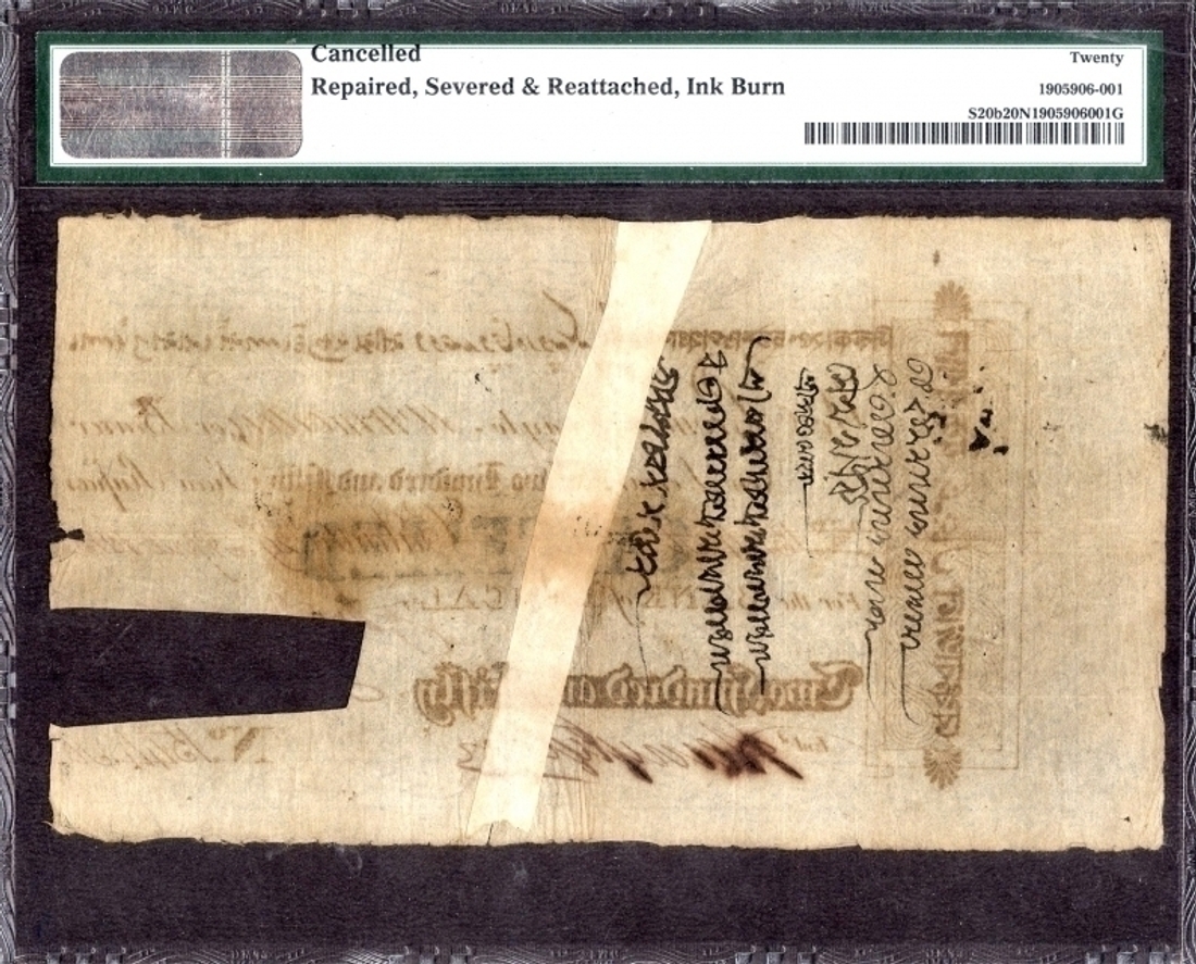 Bank of Bengal 250 Sicca Rupees 1815, blank reverse